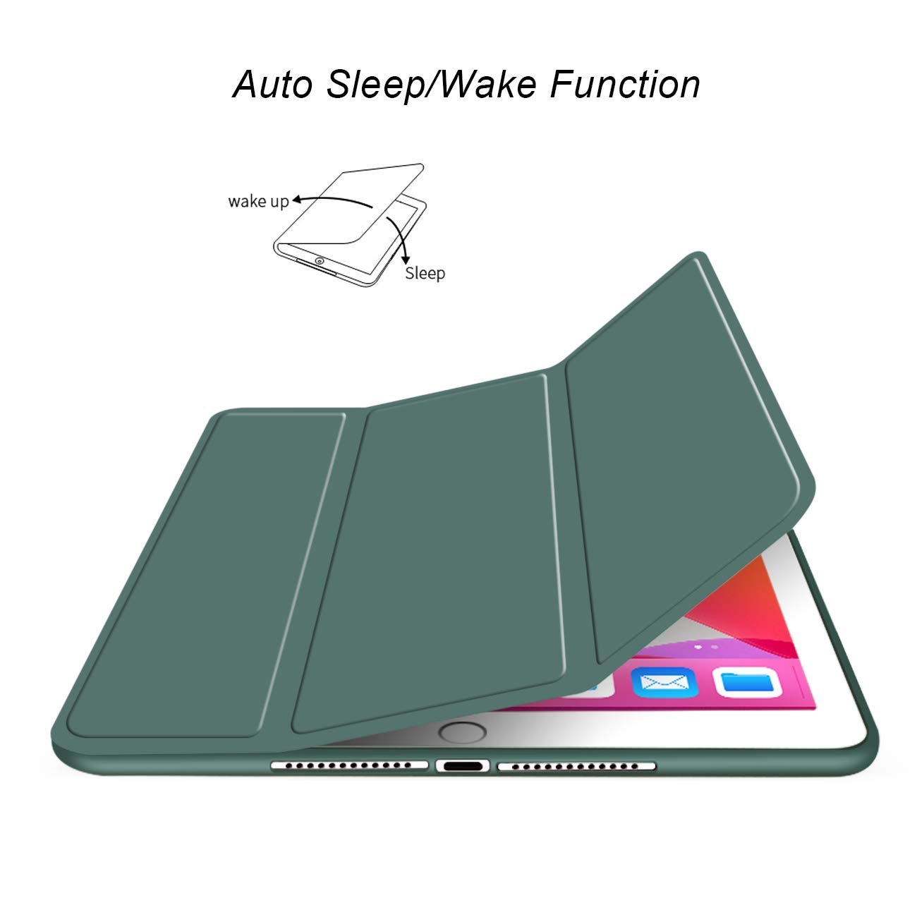 Husa tabletă, pentru Lenovo Idea Tab Pro 12.7 Inch, protecție subțire, activare automată, TPU moale, Verde
