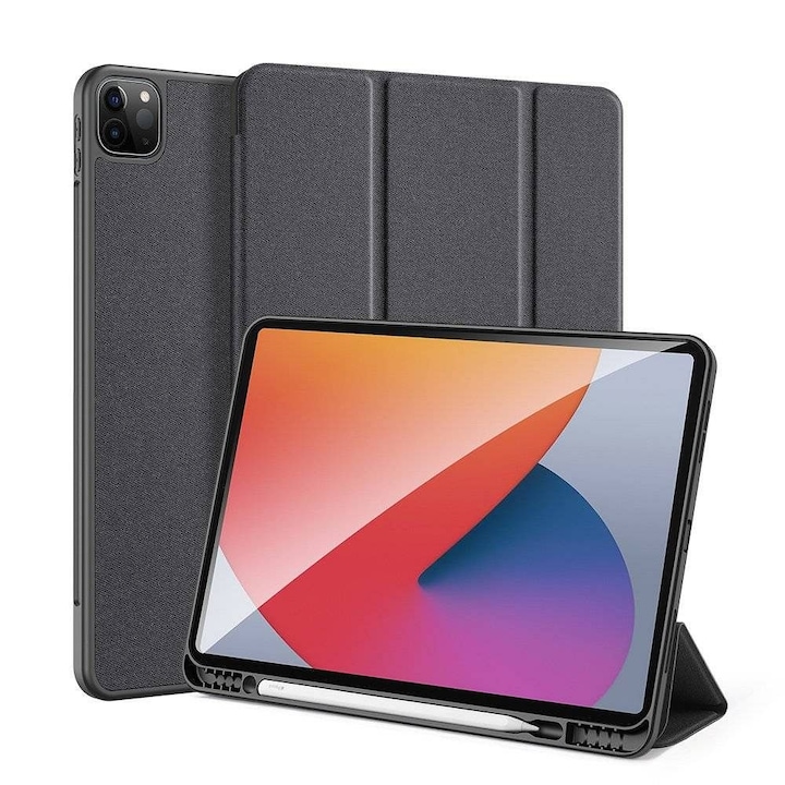 Carcasa Tableta G-Tech Domo Dux Ducis Folding Stand, Compatibila cu Apple iPad Pro 11 Inch, Anti Amprenta, Piele Ecologica, Full Protection, Negru