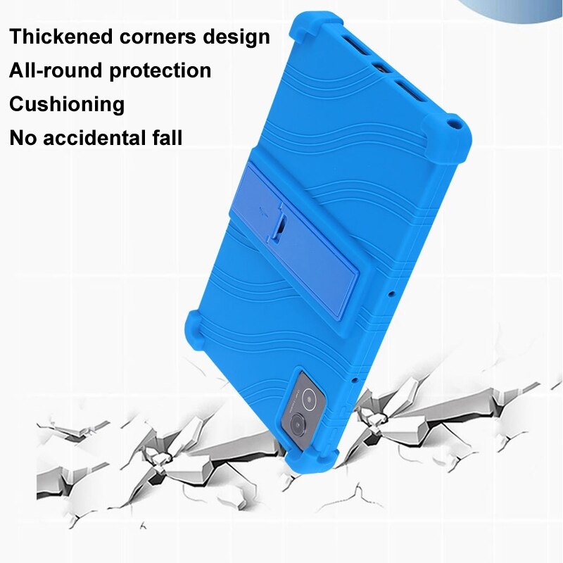 Husa tableta pentru Lenovo Tab K11 Plus, silicon antishoc, cu suport, culoare neagra