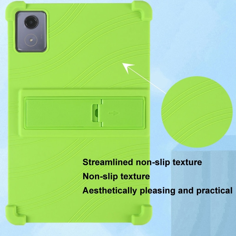 Husa tableta pentru Lenovo Tab K11 Plus, silicon antishoc, cu suport, culoare neagra