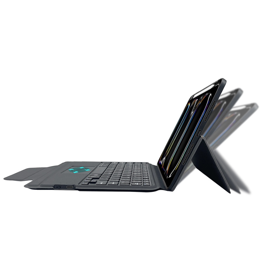 Husa cu Tastatura pentru iPad Pro 11 (2024) + folie, Accesorio KeyTab Pro, Black