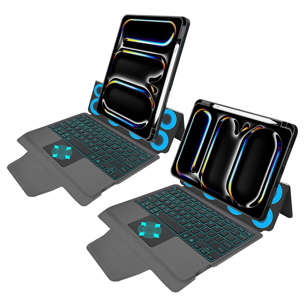 Husa cu Tastatura pentru iPad Pro 11 (2024) + folie, Accesorio KeyTab Pro, Black