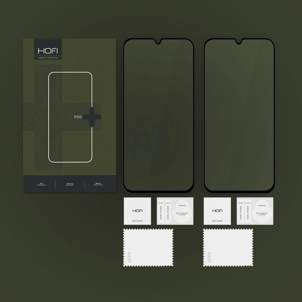 Set 2 Folii protectie, HOFI, Sticla, Pentru Samsung Galaxy A16 4G / 5G, 9H, Negru / Transparent