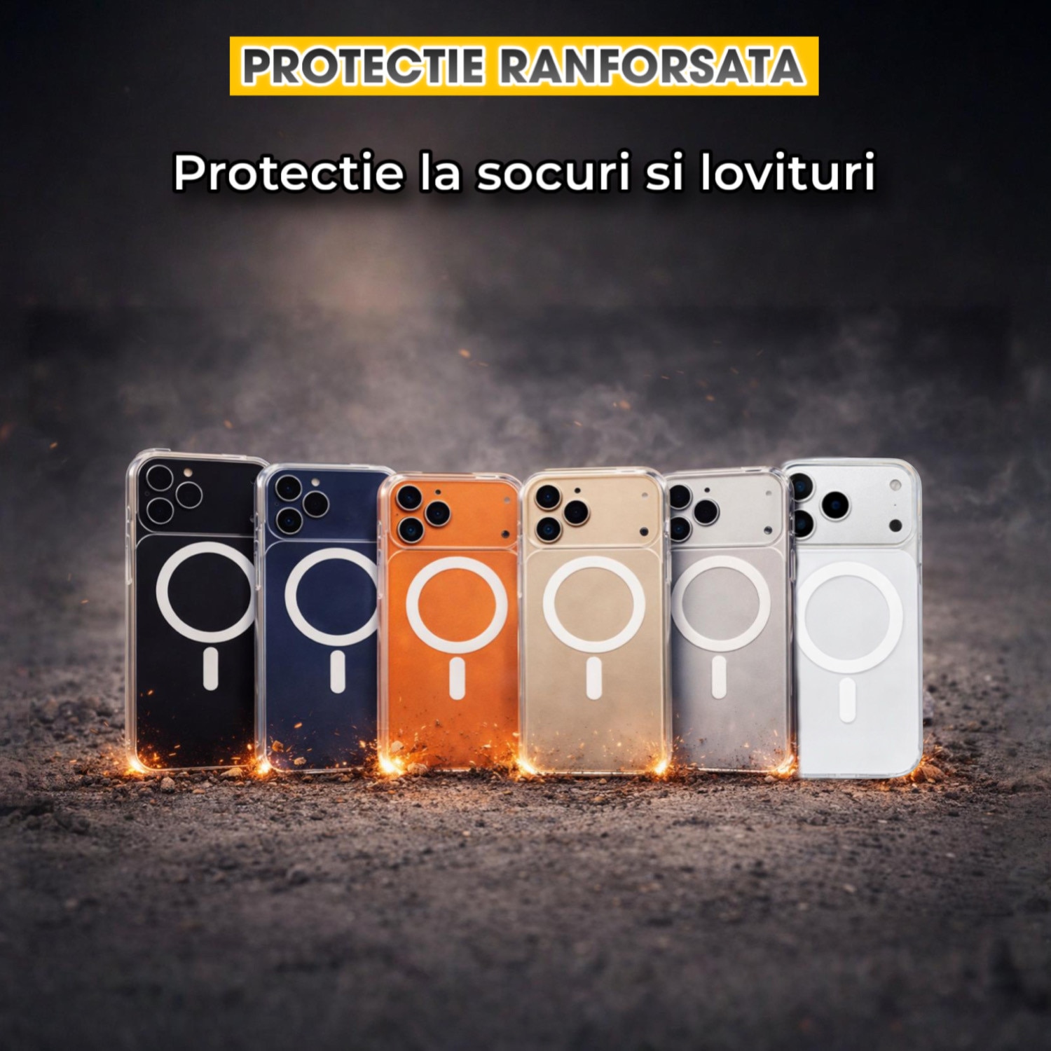 Husa de Protectie Pentru iPhone 17 Pro Max MagSafe Premium Alb, Protectie Ranforsata Antisoc, Design Subtire Transparent, Compatibila Incarcare Wireless