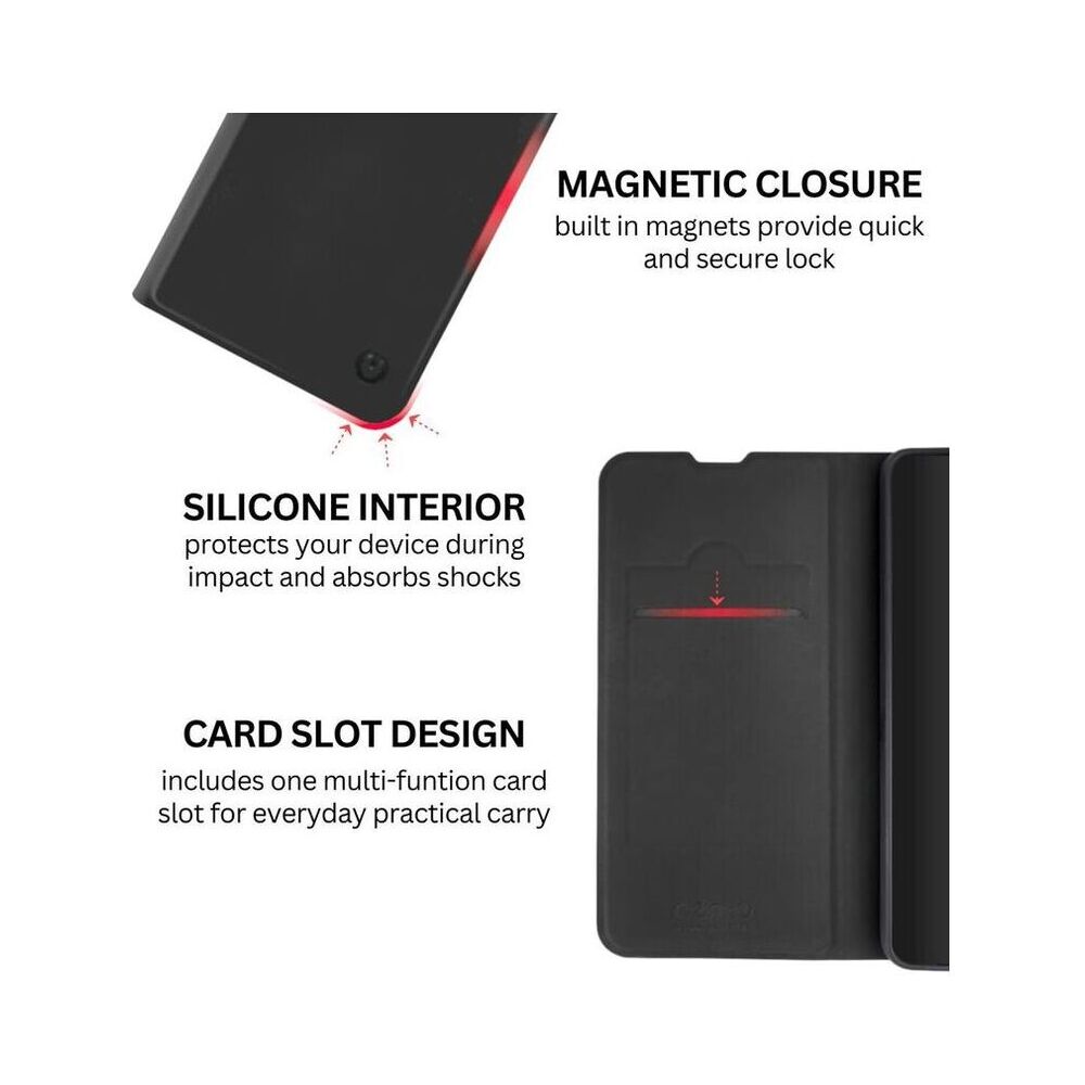 Husa de protectie tip carte CENTO Soho compatibila cu Honor 400 Pro Negru Premium, Inchidere magnetica, Protectie Sporita, Anti soc, Anti zgarieturi, Functie de stand