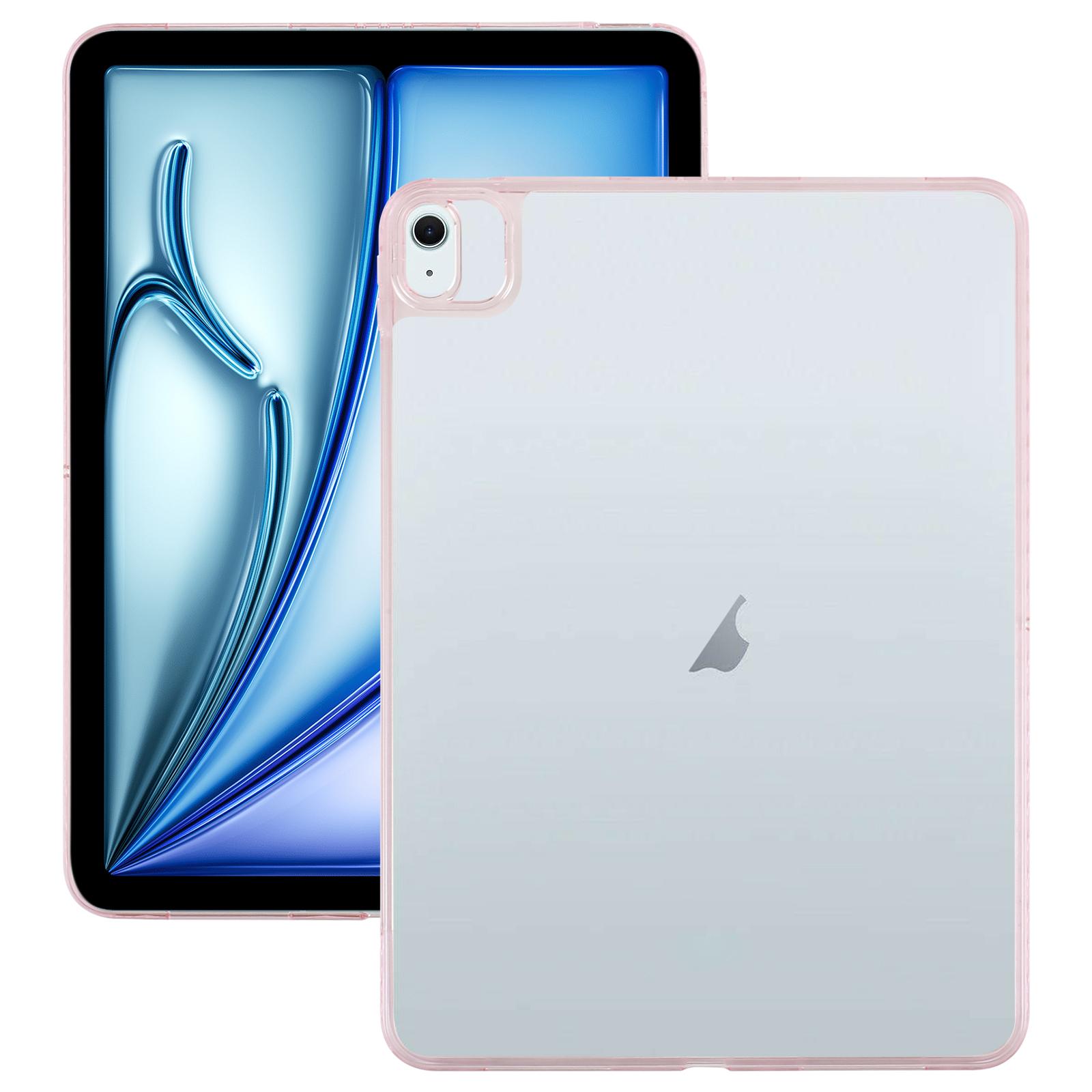 Husa tableta pentru iPad Air 11 2025 / 2024, hibrid TPU acrilic transparent, pe roz