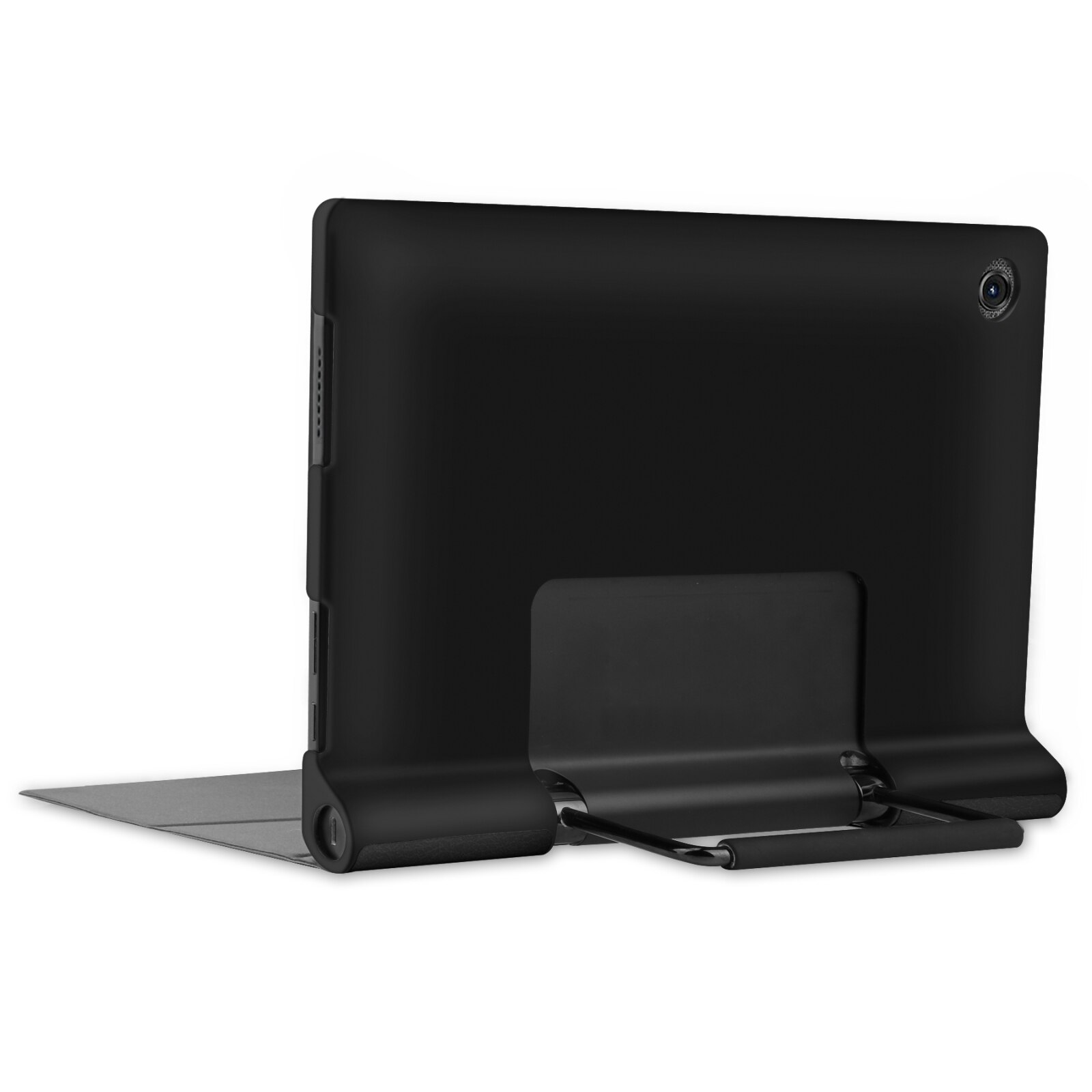 Husa tableta pentru Lenovo Yoga Tab 11 / YT-J706X, textura piele PU, design orizontal cu suport si functie sleep/wake-up (negru)