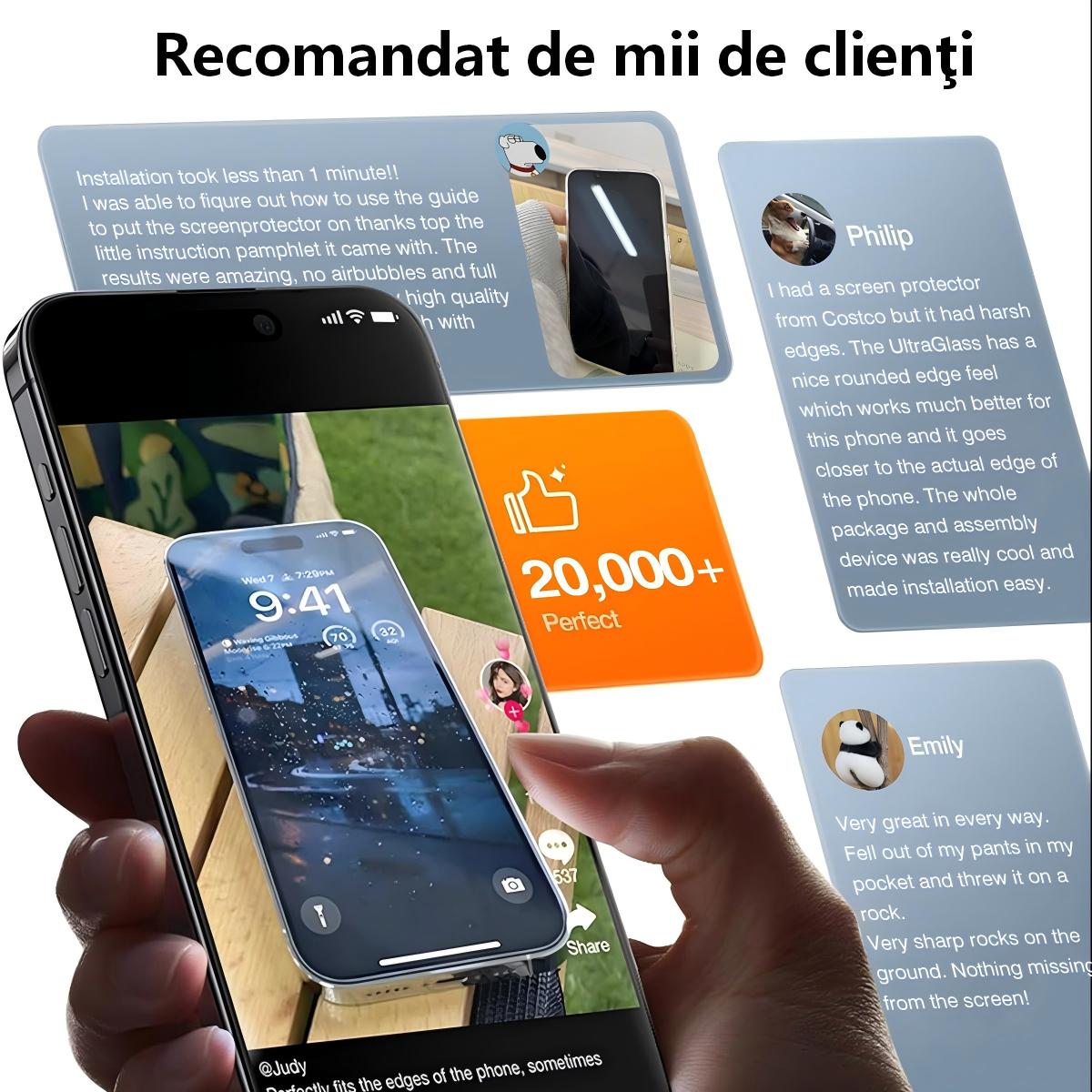 Set 2 Folie Sticla pentru Samsung Galaxy S25 Ultra Oein® – Sticla Securizata 9H+, Claritate Super HD, Kit Instalare Automata Anti-Praf Rapid, Tratament Oleofob Electronic, Anti-Amprenta, Sensibilitate Touch Avansata