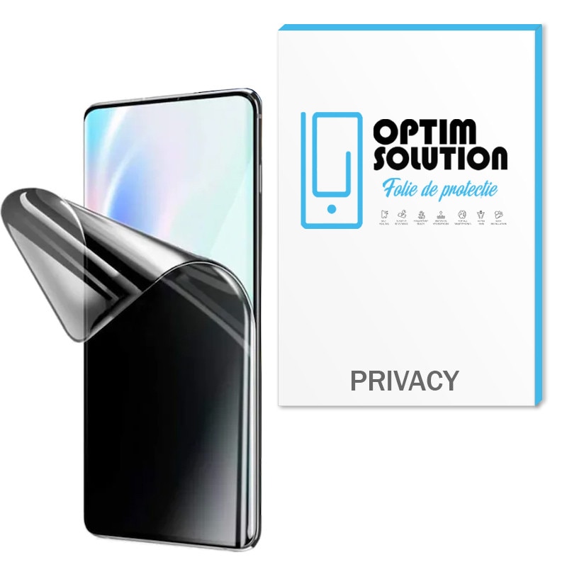 Folie de protectie ecran PRIVACY pentru Google Pixel 9a, Matte Texture, Anti glare, Anti fingerprint, Anti-Spy, Silicon Hidrogel Regenerabil, Flexible Hydro-Crystal, Full Glue, Instalare usoara, Aplicare Fara Bule, Kit de instalare inclus, Black