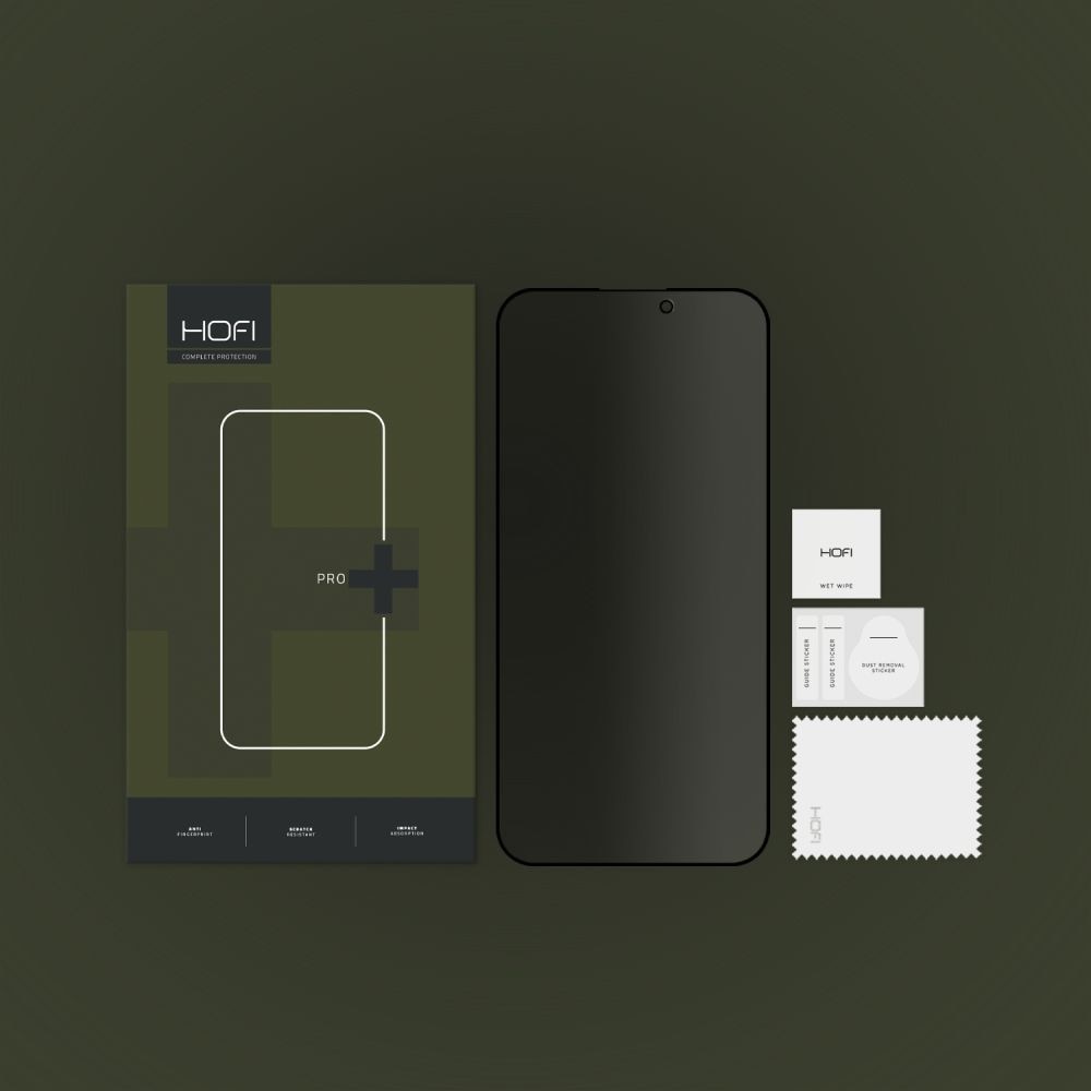 Folie sticla HOFI Anti Spy 9H compatibila cu iPhone 15 Privacy