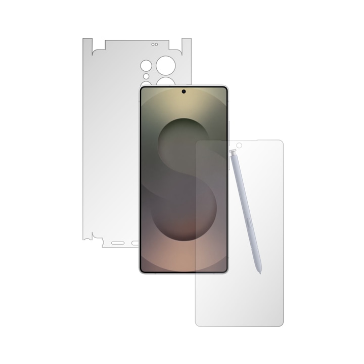 Folie Full Body iSkinz pentru Samsung Galaxy S25 Ultra - Invisible Skinz HD, 360 Cut, Protectie Siliconica Ultra-Clear pentru Ecran, Carcasa Spate si Laterale, Skin Adeziv Transparent