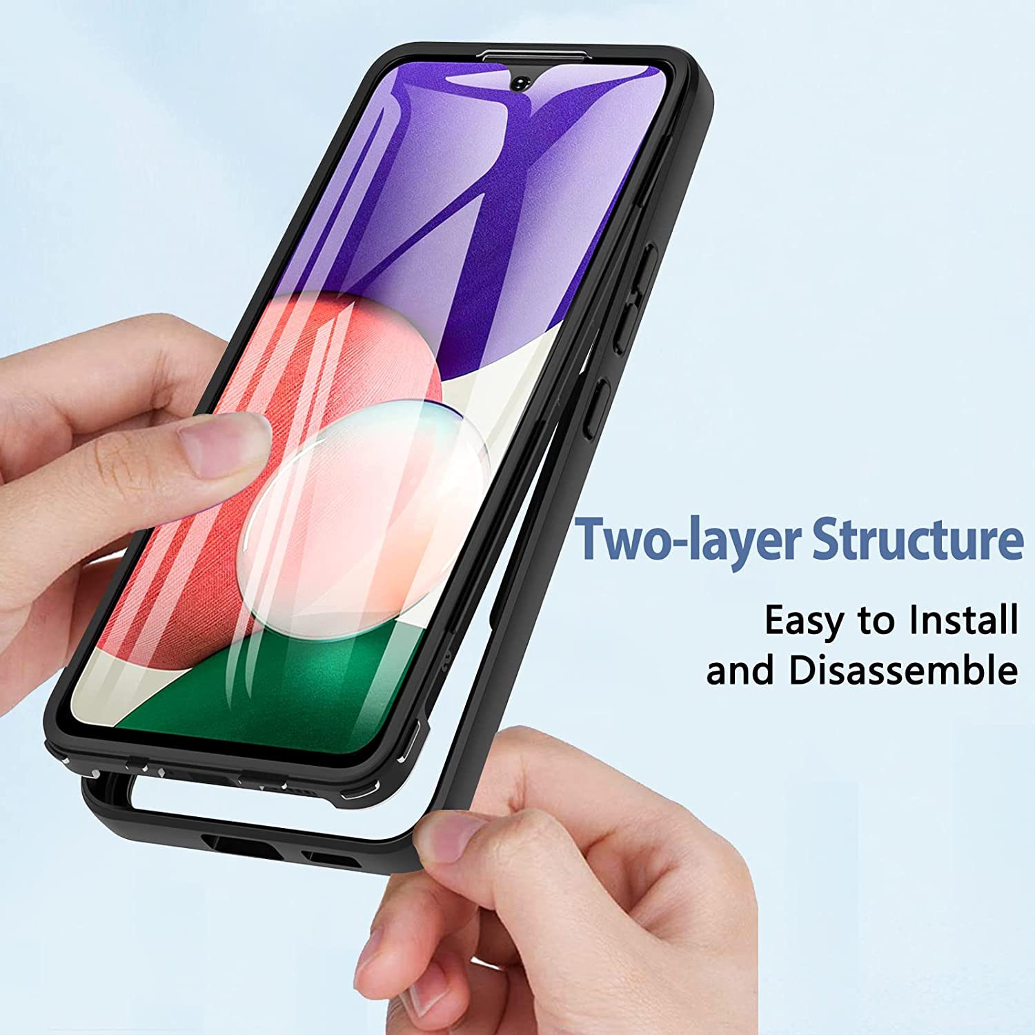 Pachet 360: Husa cu folie integrata pentru Samsung Galaxy A13 4G Cover360 fata / spate - mov