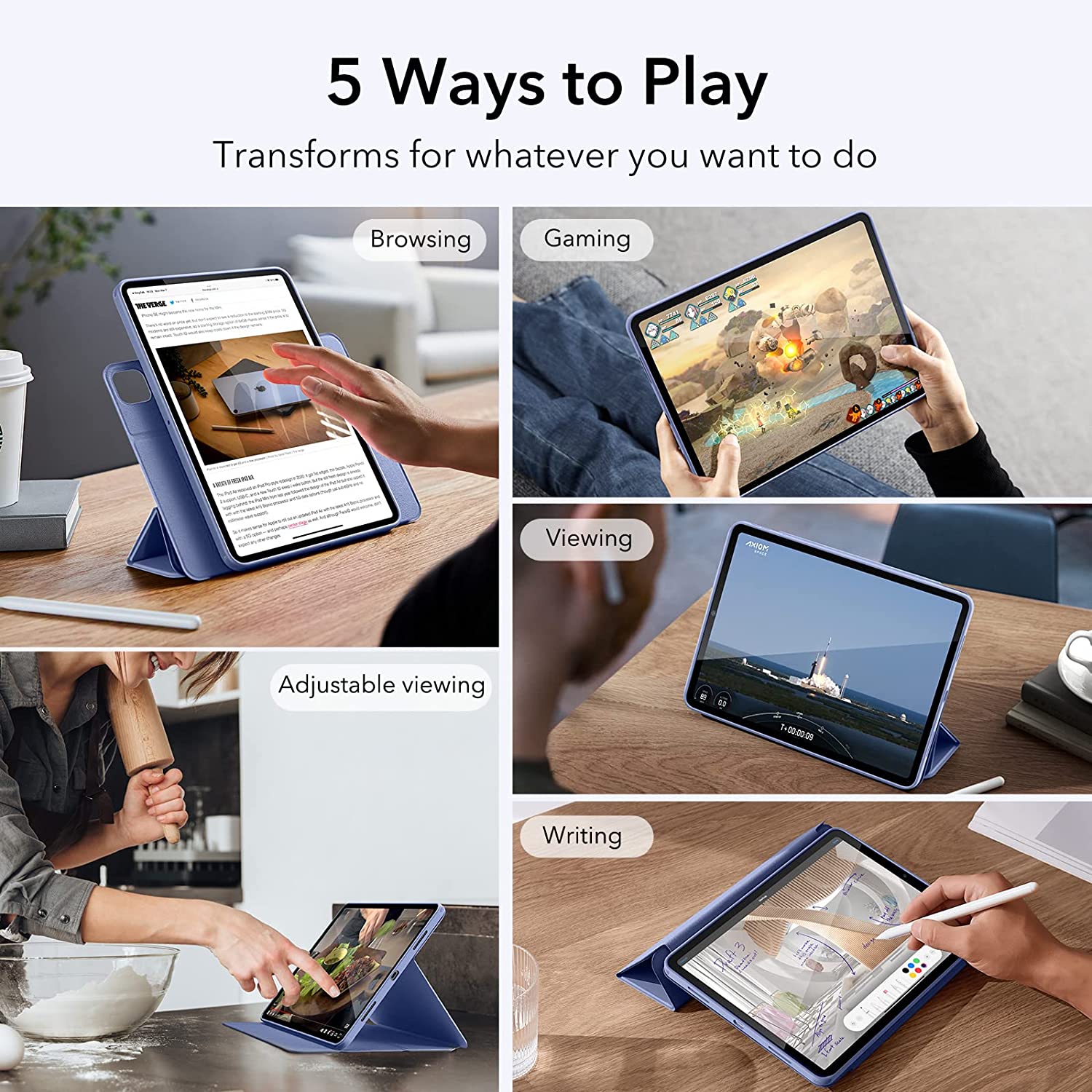 Husa tablete ESR Rebound Hybrid 360, violet, pentru iPad Pro 11 2022/2021, 3 in 1, functie smart
