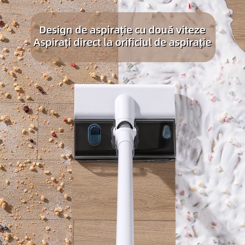 Aspirator vertical fara fir, 130W, 9000Pa, reglare in 2 viteze, capacitate cupa de praf 1, 2L, 2200mAh, potrivit pentru lucrarile de curatare casnica, alb