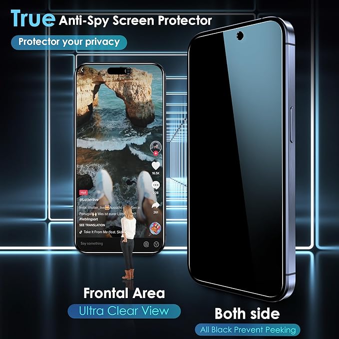 2-Pack Sticla Temperata 9H Military-Grade for iPhone 16PLus 6.7 Inch | Husa Protectie Shockproof 3D Full Coverage | Ultra HD Black Edge Fara Alb | Anti-Scratch Screen Protector