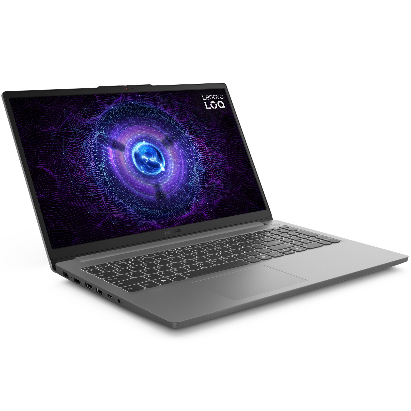 Laptop Gaming Lenovo LOQ 15IAX9E cu procesor Intel® Core™ i5-12450HX pana la 4.4GHz, 15.6" Full HD, IPS, 144Hz, 16GB DDR5 RAM, 1TB SSD, NVIDIA® GeForce RTX™ 2050 4GB GDDR6, No OS, Luna Grey