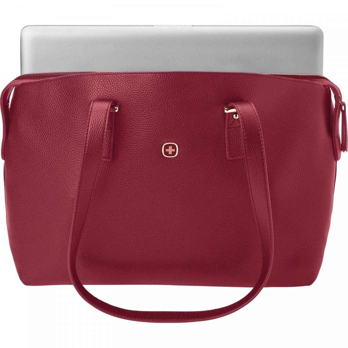 Geanta laptop Wenger RosaElli 14, rosie, 19x37x29cm, din piele artificiala, cu detalii aurii