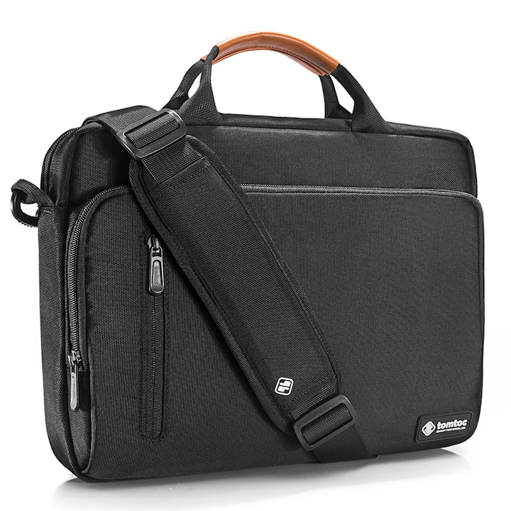Geanta Mailman Laptop 14″, Compact, Defender Laptop Briefcase, I35, Nailon, Negru