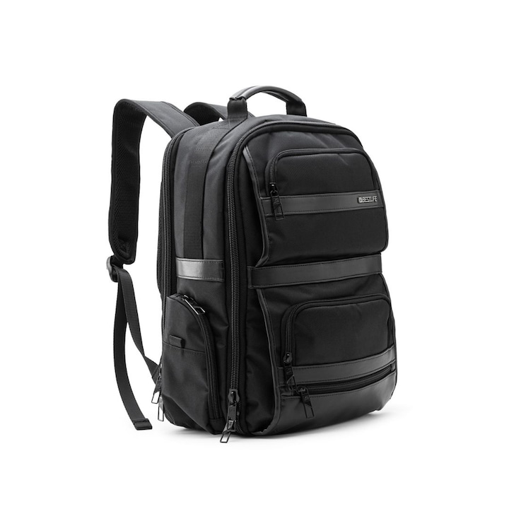 Geanta laptop PLATINET Bestlife, 15.6 inch, Textil, Negru, 30x42x10cm
