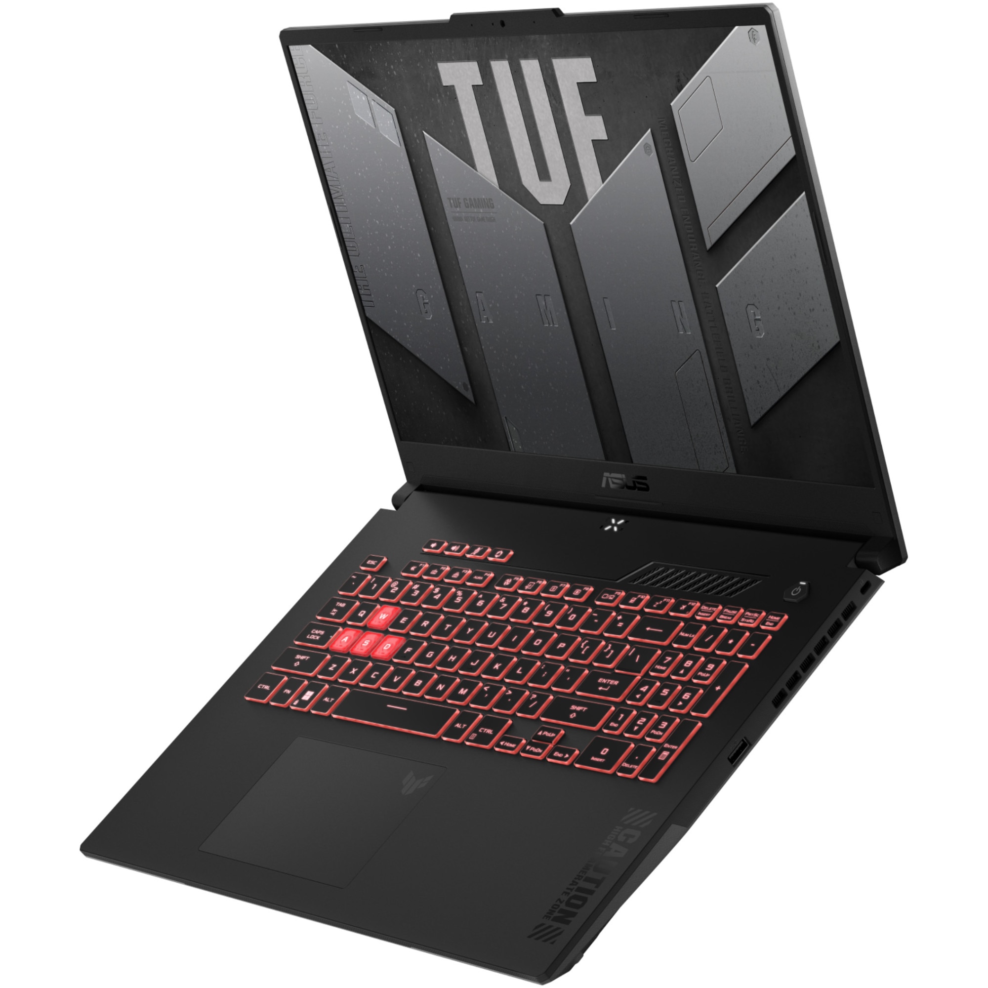 Laptop Gaming ASUS TUF A17 FA707NU cu procesor AMD Ryzen™ 5 7535HS pana la 4.55GHz, 17.3'', Full HD, IPS, 144Hz, 16GB DDR5 RAM, 512GB SSD, NVIDIA® GeForce RTX™ 4050 6GB GDDR6, No OS, Mecha Gray