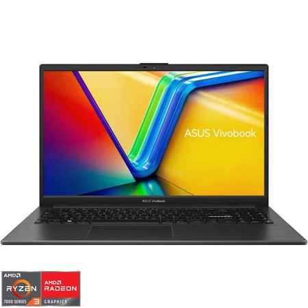 Laptop ASUS Vivobook 15 E1504FA cu procesor AMD Ryzen™ 3 7320U pana la 4.1GHz, 15.6'', Full HD, IPS, 8GB LPDDR5 RAM, 512GB SSD, AMD Radeon™ Graphics, No OS, Mixed Black