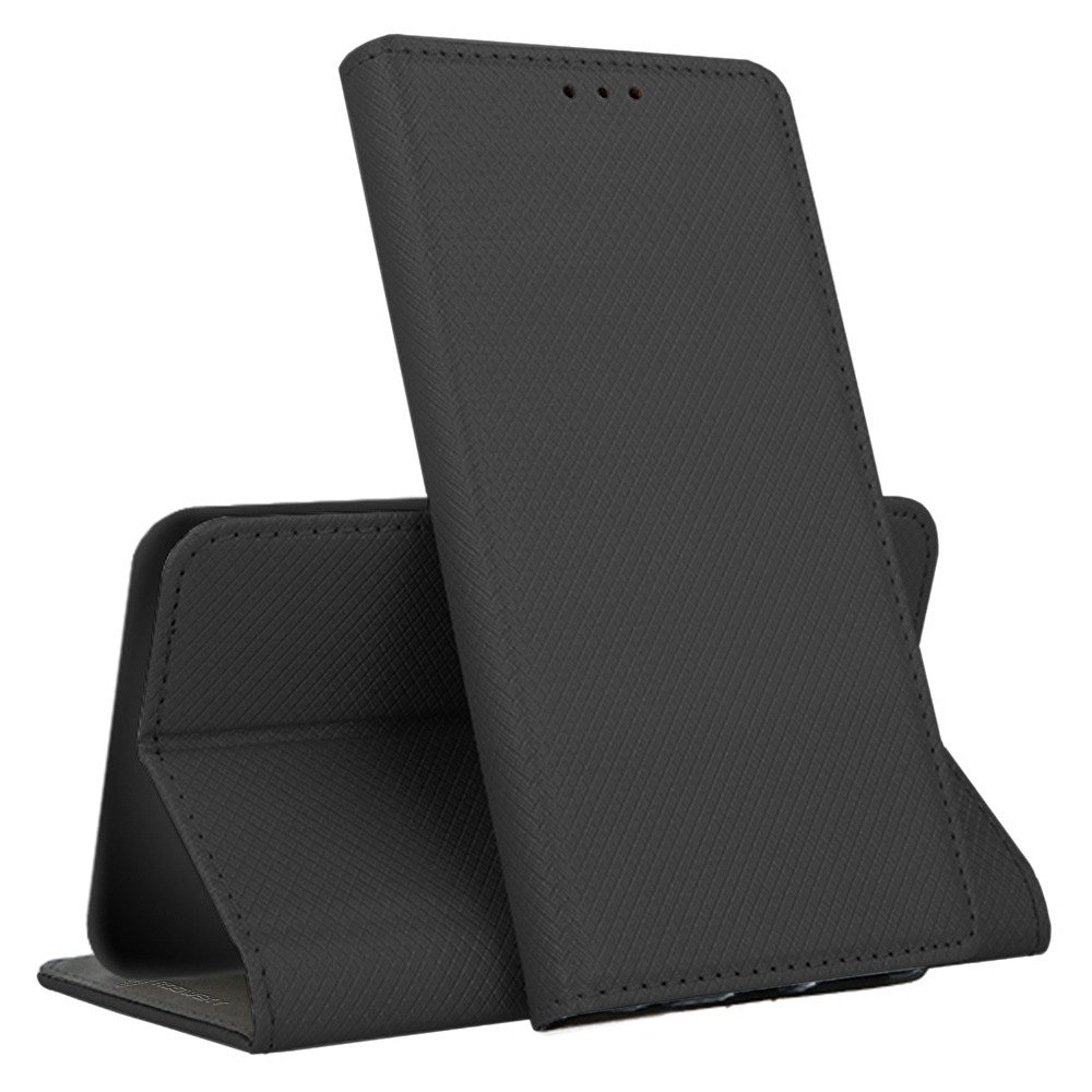 Husa pentru Telefon G-Tech, tip carte compatibila cu Realme C31, premium book, inchidere magnetica, buzunar card, Negru