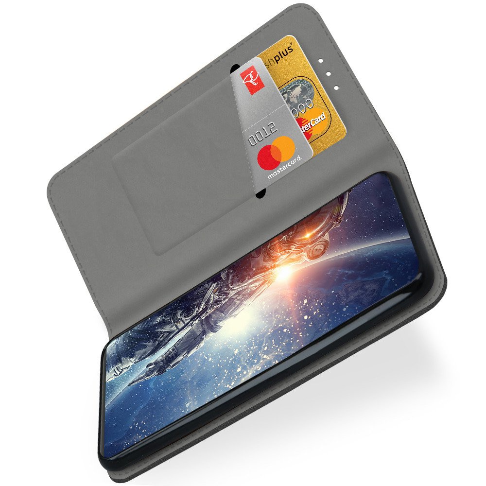 Husa pentru Telefon G-Tech, tip carte compatibila cu Realme C31, premium book, inchidere magnetica, buzunar card, Negru