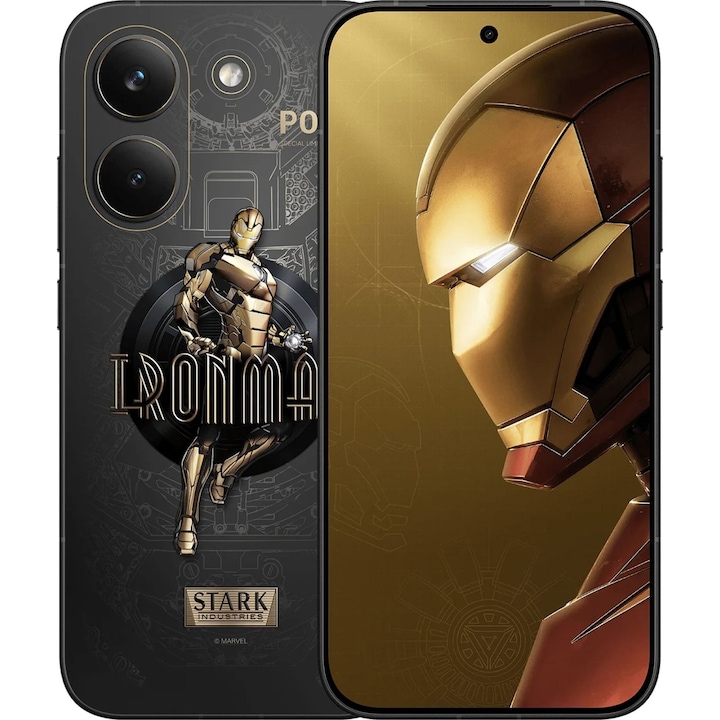 Telefon mobil Poco X8 Pro, Dual SIM, 12GB RAM, 512GB, 5G, Gold Iron Man Edition