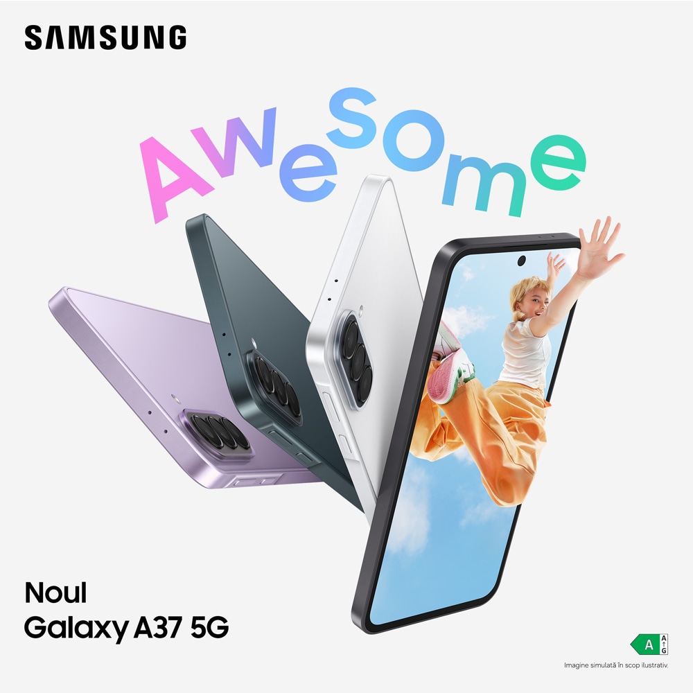 Telefon SAMSUNG Galaxy A37 5G, 128GB, 6GB RAM, Dual SIM, Awesome Green