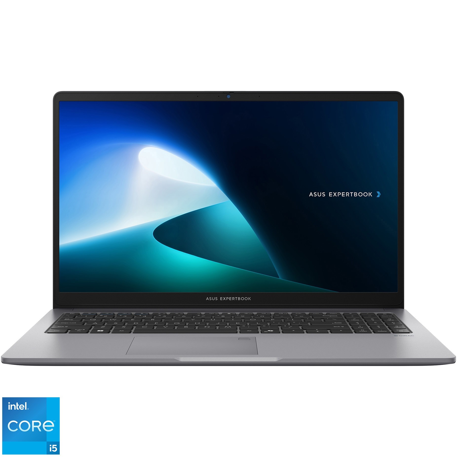 Laptop ASUS ExpertBook P1 P1503CVA cu procesor Intel® Core™ i5-13420H pana la 4.6GHz, 15.6'', Full HD, 16GB DDR5 RAM, 512GB SSD, Intel® UHD Graphics, No OS, Misty Grey