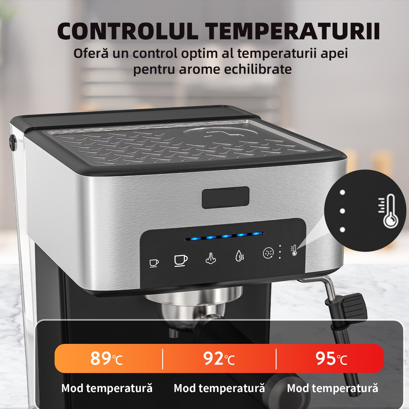 Masina de cafea manuala, cu control al temperaturii