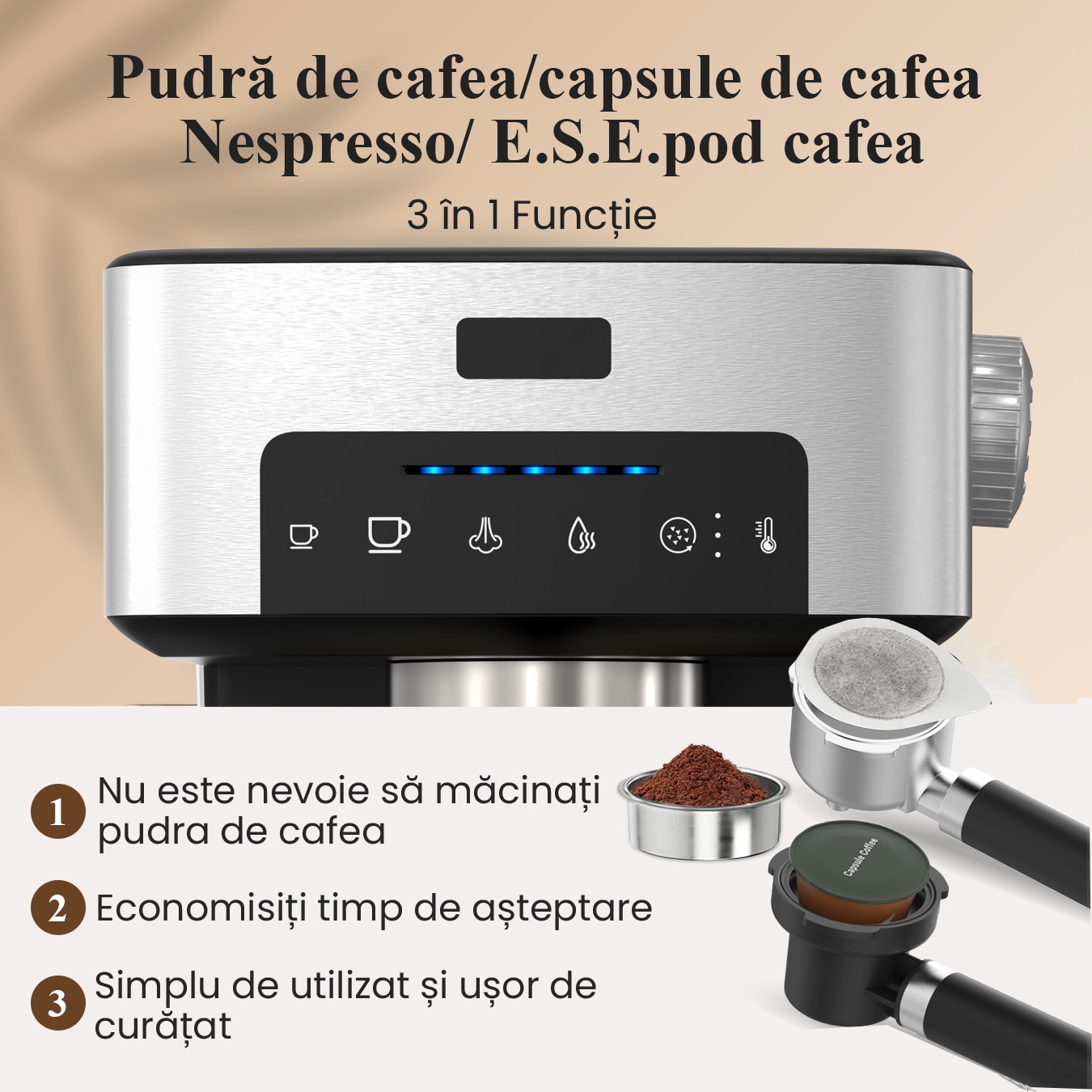 Masina de cafea manuala, cu control al temperaturii