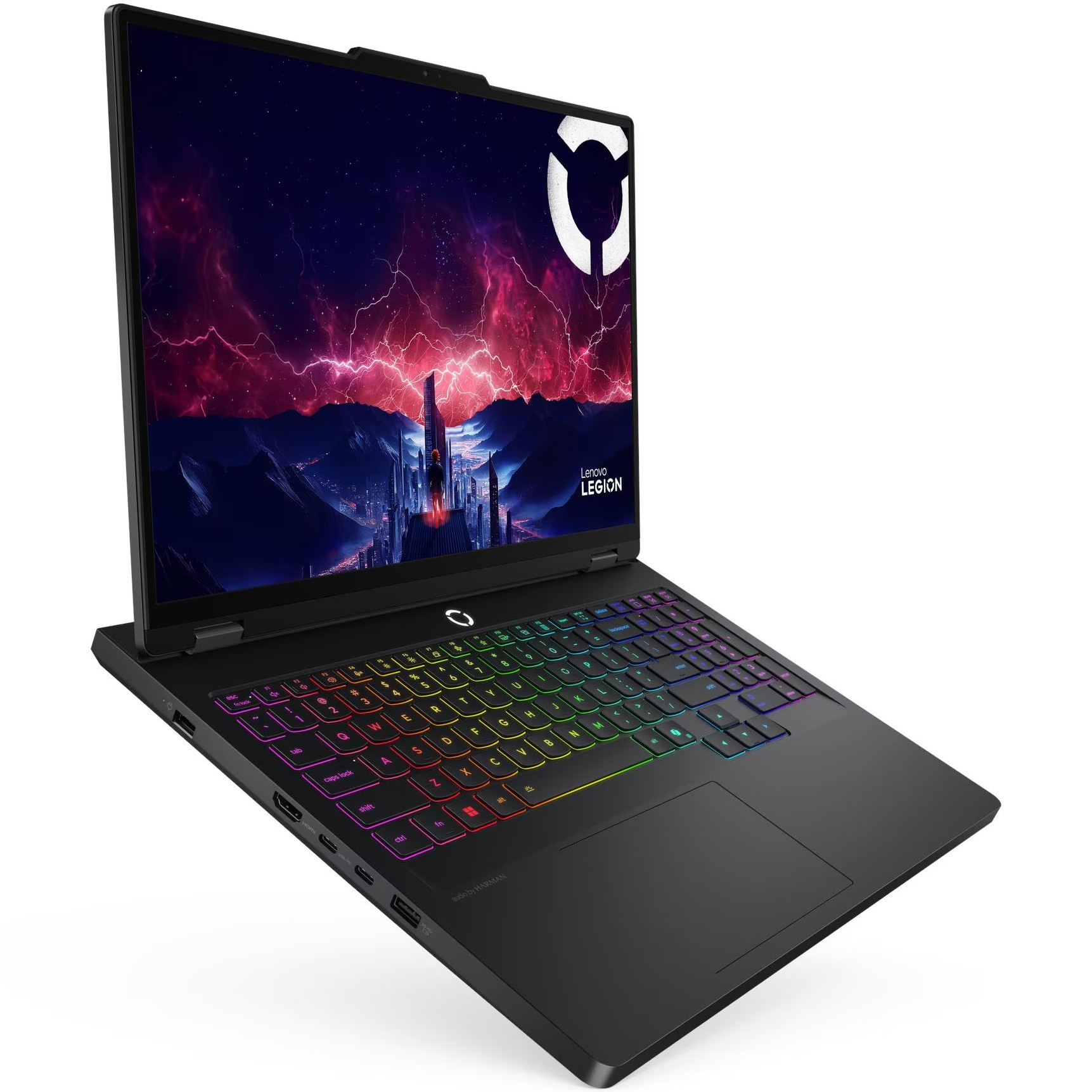 Laptop Gaming Lenovo Legion Pro 5 16AFR10 cu procesor AMD Ryzen™ 9 9955HX pana la 5.4GHz, 16" WQXGA, OLED, 165Hz, 32GB DDR5, 1TB SSD, NVIDIA® GeForce RTX™ 5070 8GB GDDR7, NO OS, Eclipse Black, 3y on-site Premium Care