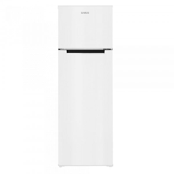 Frigider cu doua usi Samus SW344E, 248 L, H 165 cm, Termostat reglabil, 4 rafturi sticla, Clasa energetica E, Alb