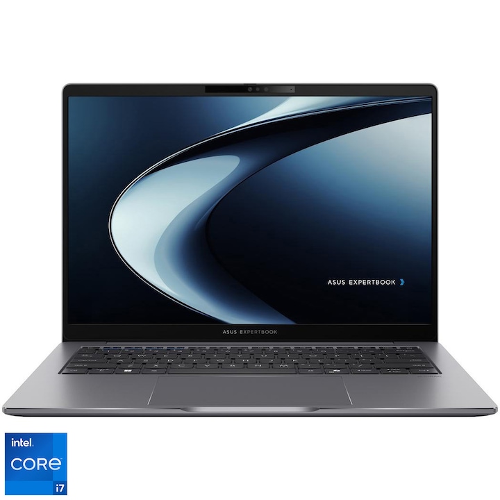 Laptop ASUS ExpertBook P3 P3405CVA cu procesor Intel® Core™ i7-13620H pana la 4.9GHz, 14'', WQXGA, 144Hz, 16GB DDR5 RAM, 1TB SSD, Intel® UHD Graphics, No OS, Misty Grey