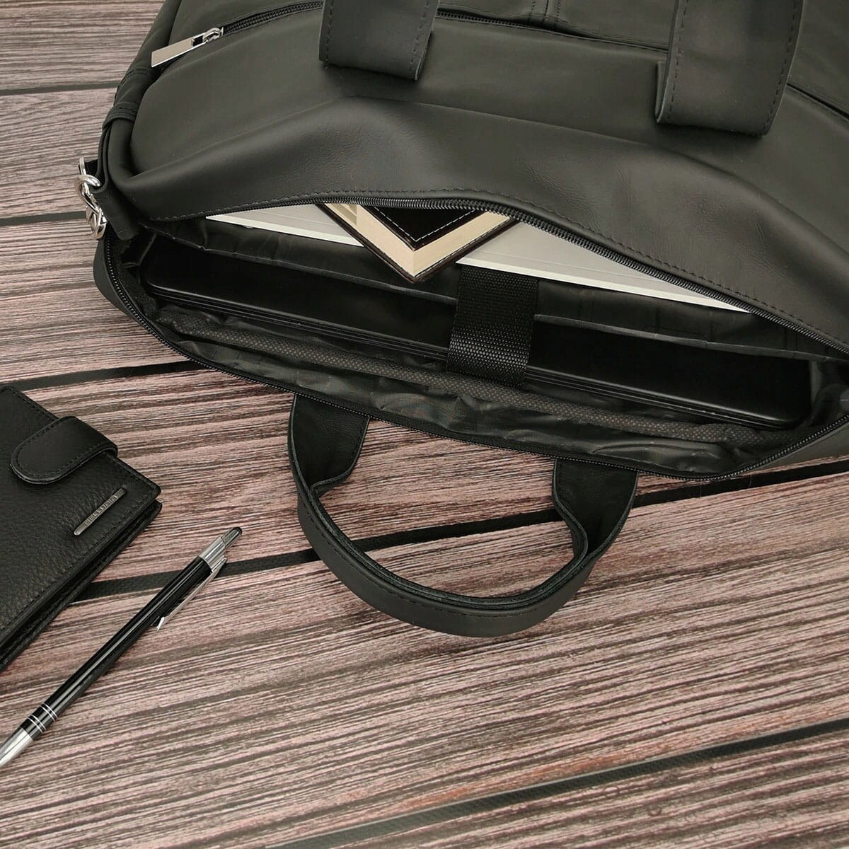 Geanta laptop 17", neagra, pentru barbati