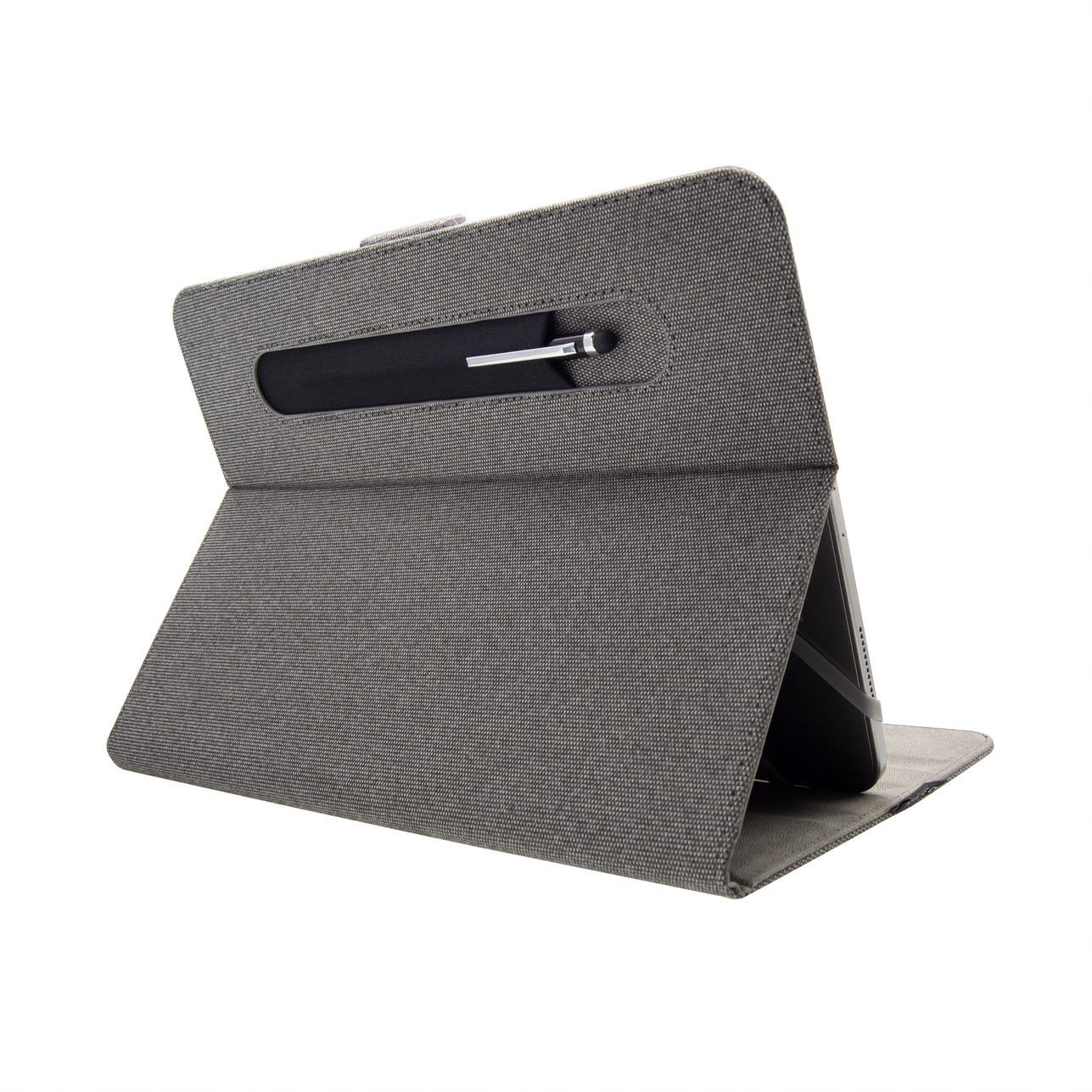 Husa universala Fixed, Novel Tab 10 - 11 ", Textil, Compartiment stylus, Gri inchis