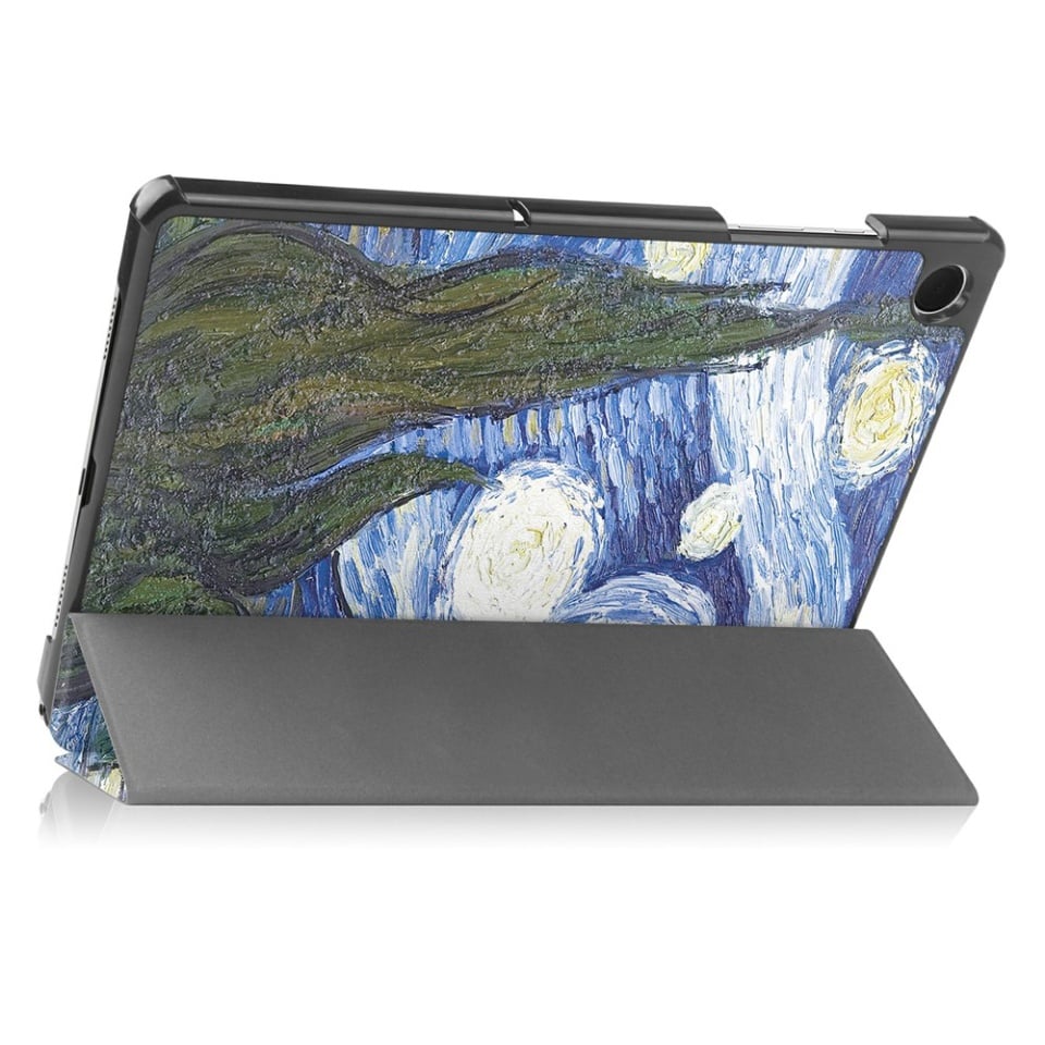 Husa tableta pentru Samsung Galaxy Tab A11 Plus / A9 Plus, SKYDDAR INNOVATION, cu suport Multi-Unghi si functie Sleep/Wake, FoldPro, Starry night, set cu sticker