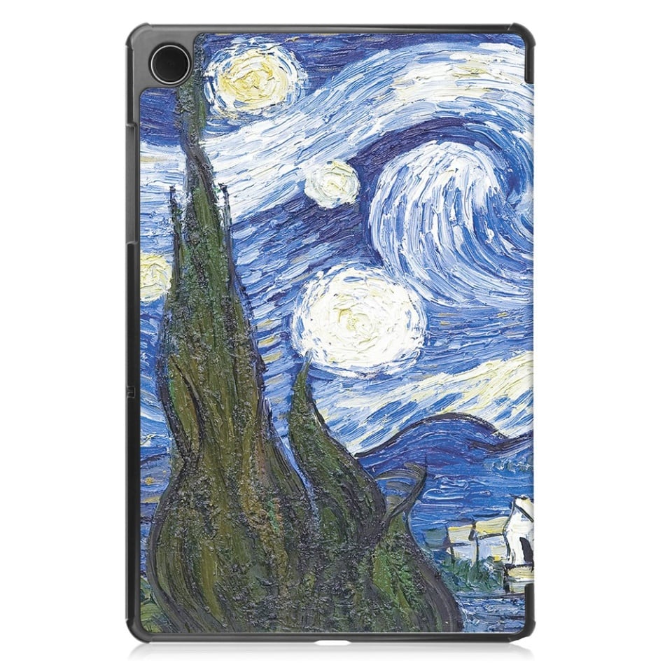 Husa tableta pentru Samsung Galaxy Tab A11 Plus / A9 Plus, SKYDDAR INNOVATION, cu suport Multi-Unghi si functie Sleep/Wake, FoldPro, Starry night, set cu sticker