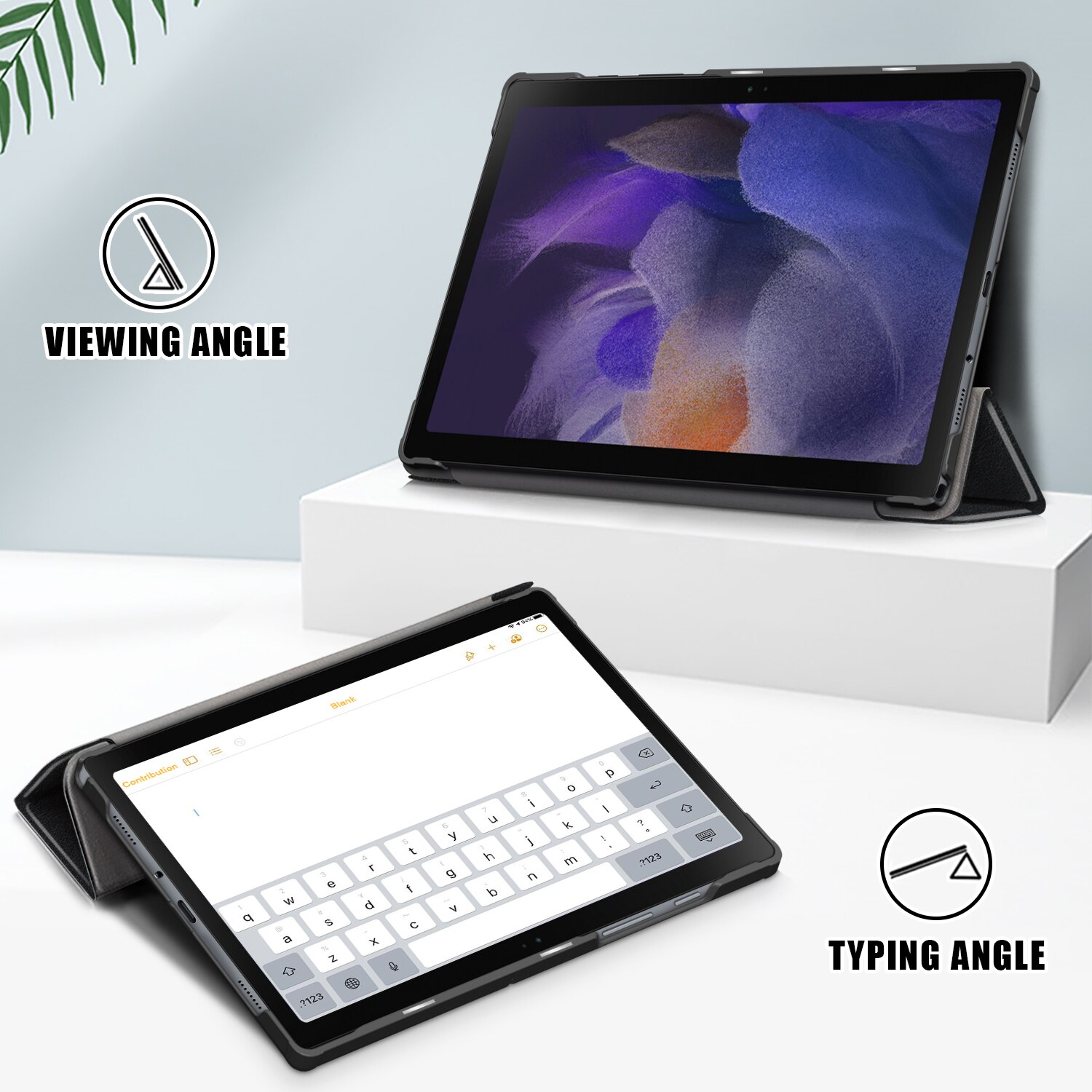 Husa pentru Samsung Tab A8 10.5 inch (2022) SM-X200 / X205 / X207 Slim UltraLight functie sleep/wake-up, Aiyando, negru