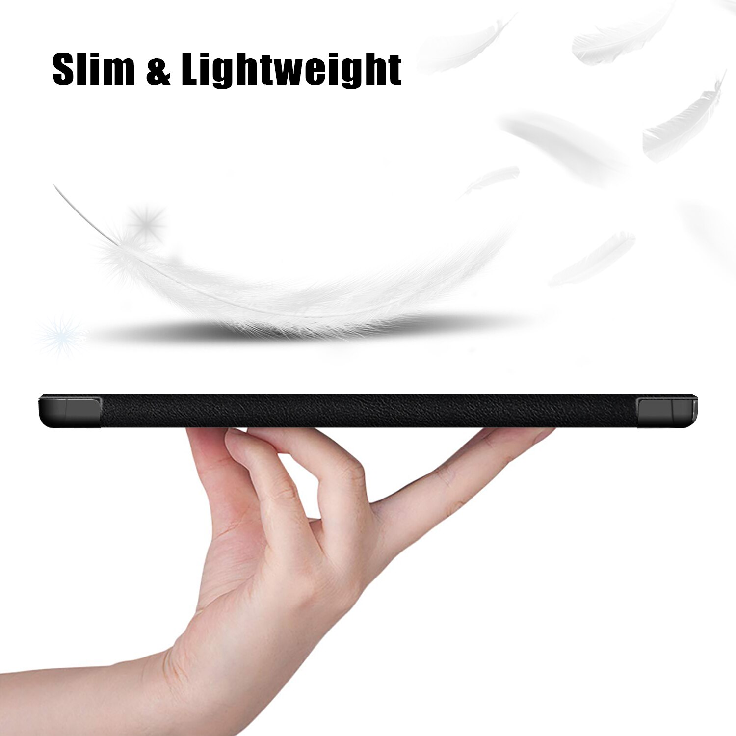 Husa pentru Samsung Tab A8 10.5 inch (2022) SM-X200 / X205 / X207 Slim UltraLight functie sleep/wake-up, Aiyando, negru