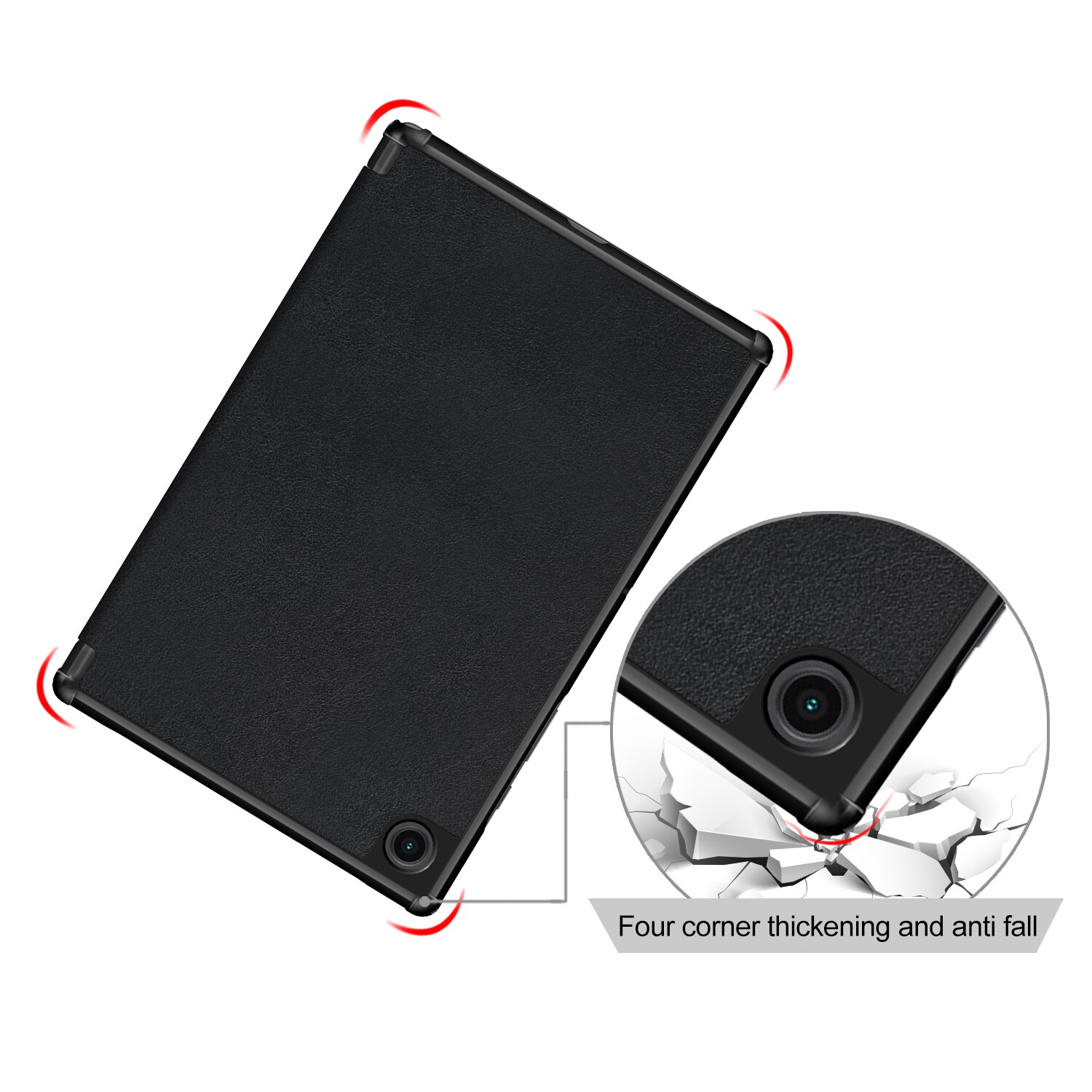 Husa pentru Samsung Tab A8 10.5 inch (2022) SM-X200 / X205 / X207 Slim UltraLight functie sleep/wake-up, Aiyando, negru