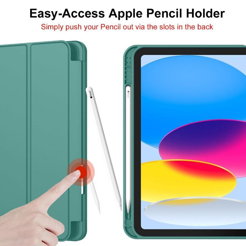Husa cu Suport Pix pentru iPad 10 2022/2024, iPad 11 2025, Protectie completa, Pliabila, Verde