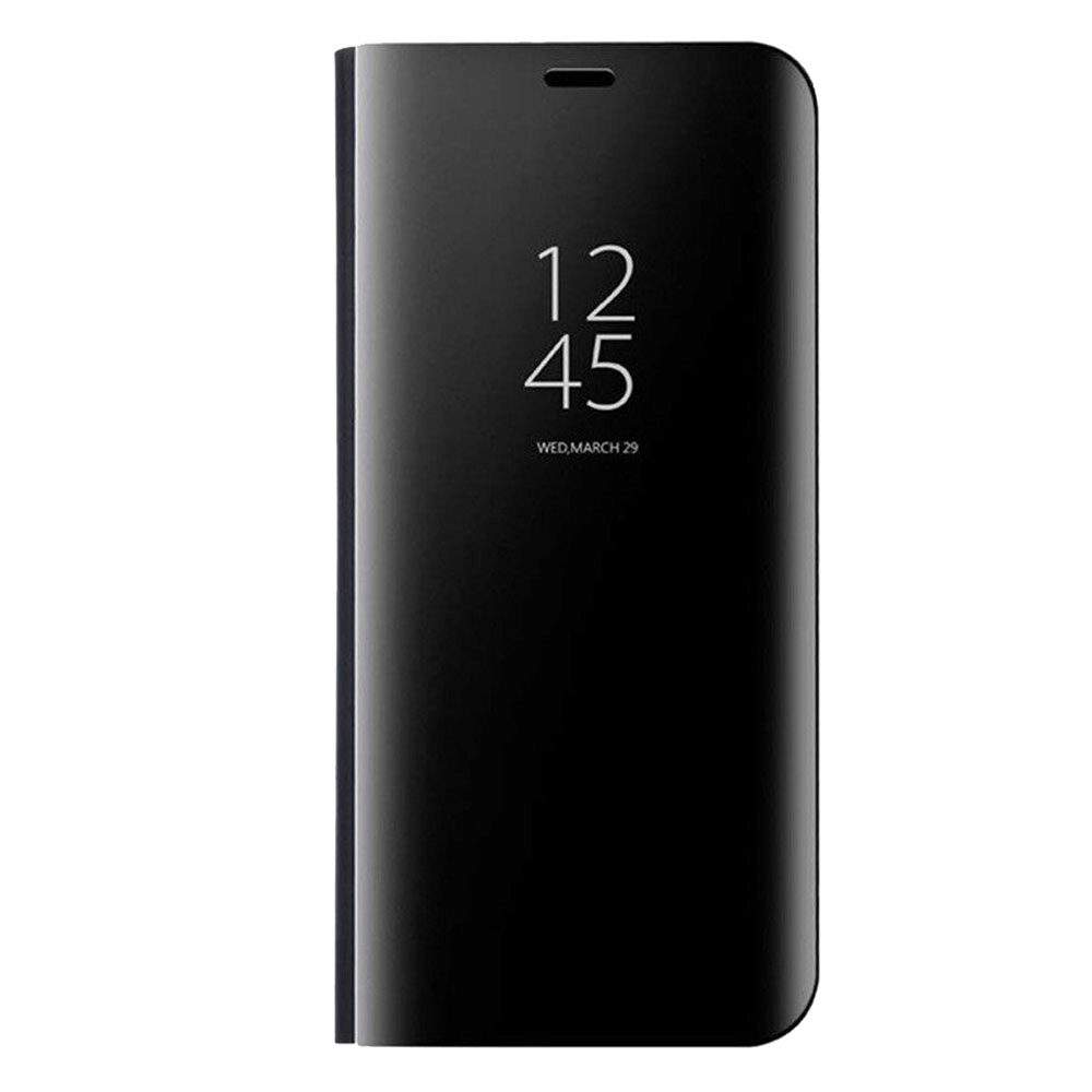 Husa Carte Clear View pentru Samsung Galaxy A51, Functie Stand, Negru