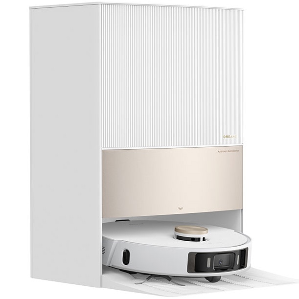 Robot de aspirare cu mop rotativ Dreame L20 Ultra RLX41CE-1, statie automata de golire 3.2l, 7000Pa, rezervor praf 0.3l, rezervor apa 0.08l, baterie 6400mAh, autonomie pana la 180 min, alb
