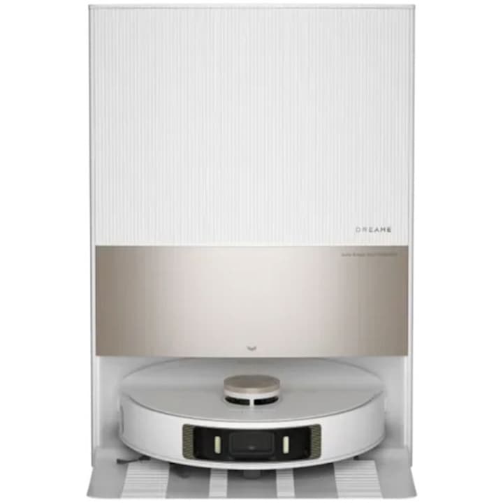 Robot de aspirare cu mop rotativ Dreame L20 Ultra RLX41CE-1, statie automata de golire 3.2l, 7000Pa, rezervor praf 0.3l, rezervor apa 0.08l, baterie 6400mAh, autonomie pana la 180 min, alb