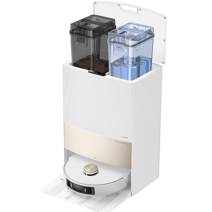 Robot de aspirare cu mop rotativ Dreame L20 Ultra RLX41CE-1, statie automata de golire 3.2l, 7000Pa, rezervor praf 0.3l, rezervor apa 0.08l, baterie 6400mAh, autonomie pana la 180 min, alb