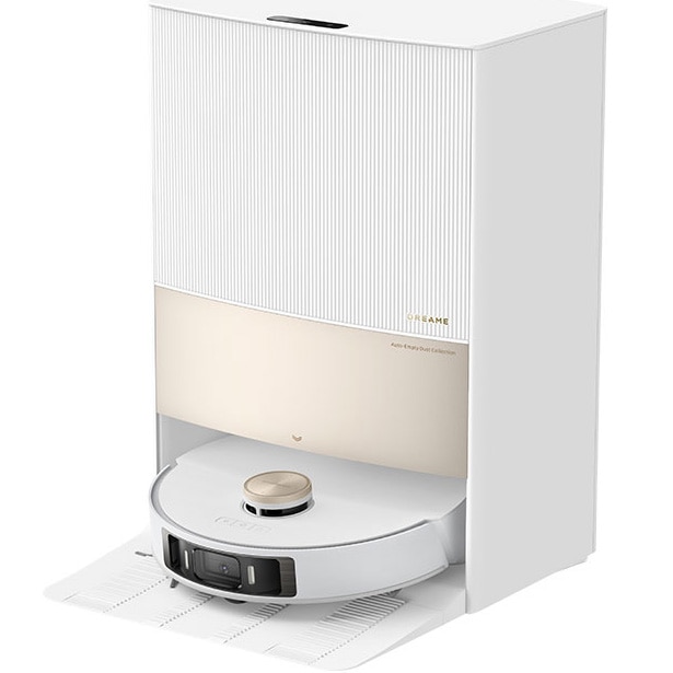 Robot de aspirare cu mop rotativ Dreame L20 Ultra RLX41CE-1, statie automata de golire 3.2l, 7000Pa, rezervor praf 0.3l, rezervor apa 0.08l, baterie 6400mAh, autonomie pana la 180 min, alb