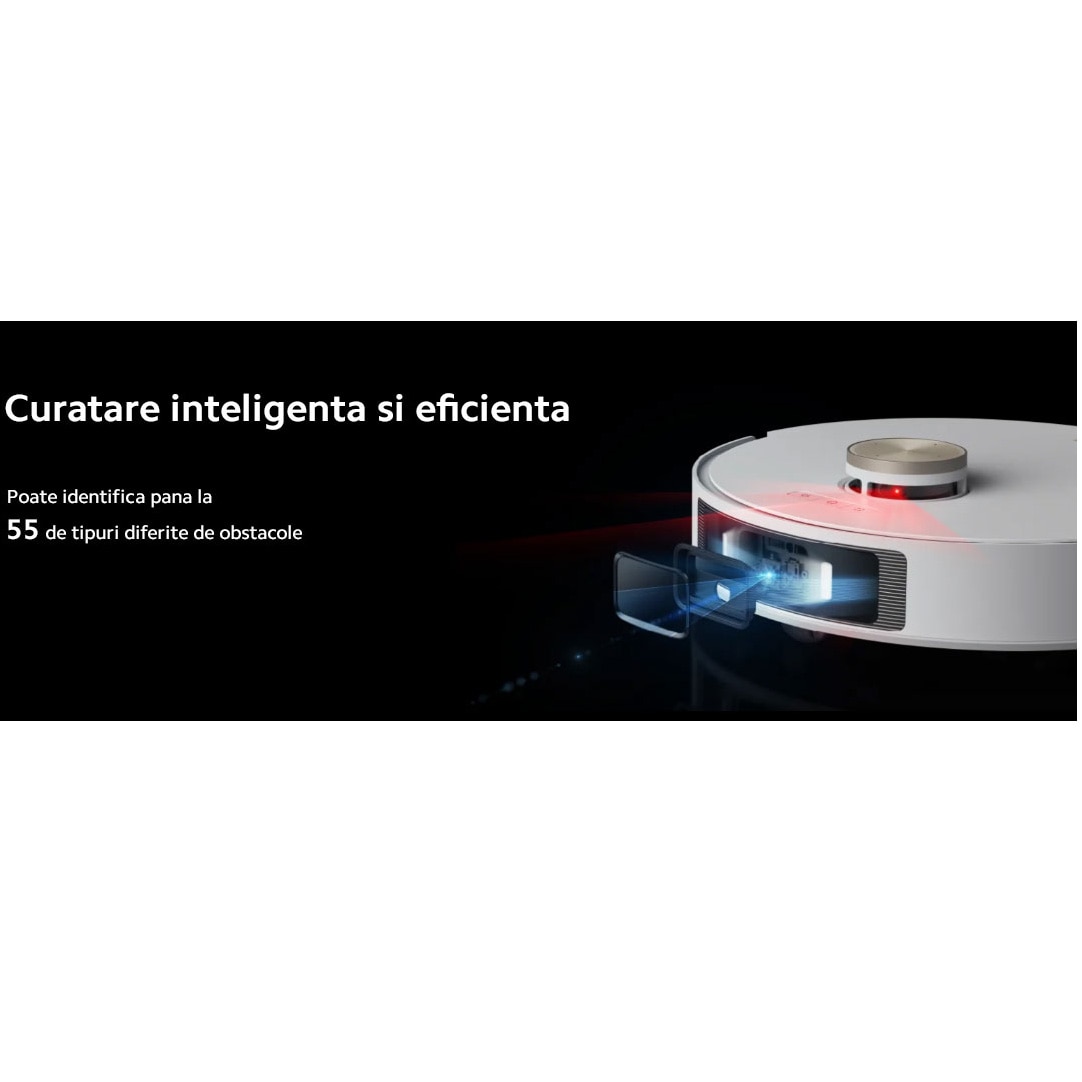 Robot de aspirare cu mop rotativ Dreame L20 Ultra RLX41CE-1, statie automata de golire 3.2l, 7000Pa, rezervor praf 0.3l, rezervor apa 0.08l, baterie 6400mAh, autonomie pana la 180 min, alb