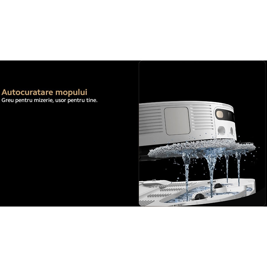 Robot de aspirare cu mop rotativ Dreame L20 Ultra RLX41CE-1, statie automata de golire 3.2l, 7000Pa, rezervor praf 0.3l, rezervor apa 0.08l, baterie 6400mAh, autonomie pana la 180 min, alb